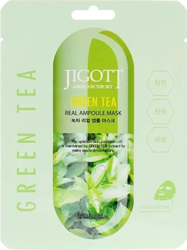 Ампульная маска Зеленый чай - Jigott Green Tea Real Ampoule Mask, 27 мл