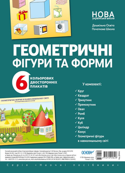 Геометричні фігури та форми Комплект із 6 кольорових двосторонніх плакатів Дитина в сенсорно-пізнавальному просторі. 2712710018418