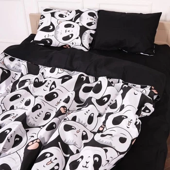 Комплект постельного белья Mirson Евро 200х220 см 17-4850 Panda Бязь (2200009584657)