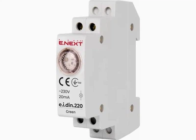 Світловий індикатор на DIN-рейку E.NEXT e.i.din.220.green, зелений