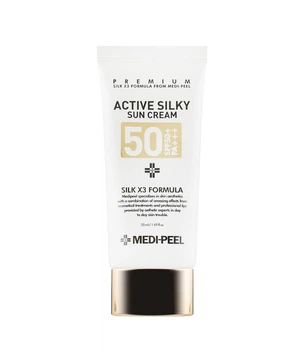 Солнцезащитный крем с комплексом пептидов и шелка Medi-Peel Active Silky Sun Cream SPF50+ PA+++ 50мл