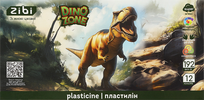 Пластилін ZiBi Dino 12 кольорів 192 г (ZB.6279)