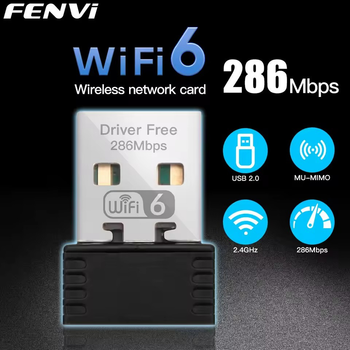Wi-Fi адаптер для подключения ПК или ноутбука к Wi-Fi 2.4 ГГц, 286 Mbps, USB 2.0, простая установка, Windows