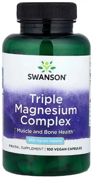 Комплекс з потрійним магнієм Triple Magnesium Complex (оксиду магнію,цитрату магнію,аспартату магнію) 400 мг, 100 капсул,Swanson