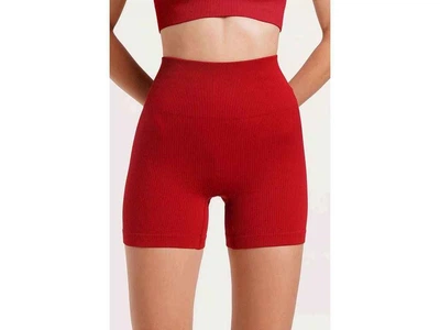 Велосипедки GIULIA жіночі з мікрофібри в рубчик короткі SHORTS RIB SHAPE Push-Up winery р.L-XL винний