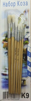 Набір пензликів Коза 6шт., № 1,2,3,4,5,6, К9, 849719