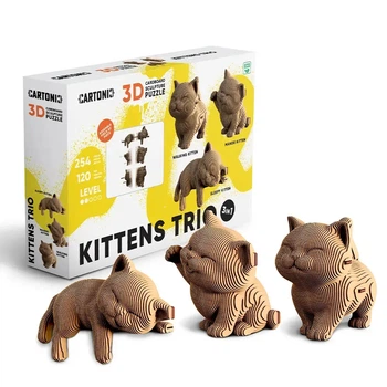 3箱セット　30＆121＆146 Три Котенка 3 в 1 (Kittens trio) - Картонный 3Д пазл – игрушки с