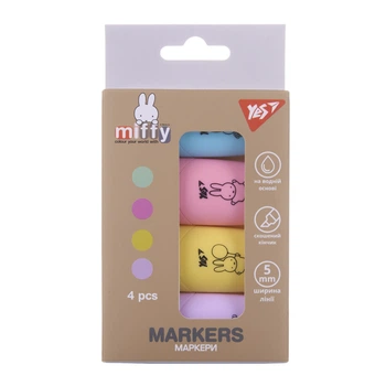 Набір маркерів текстових 4кол. YES 391093 Miffy /391093/
