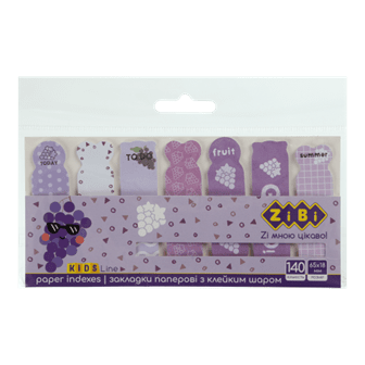 Стікер-закладки ZiBi KIDS Line 65*18мм 7х20арк. 15102 GRAPE, паперові /ZB.15102/