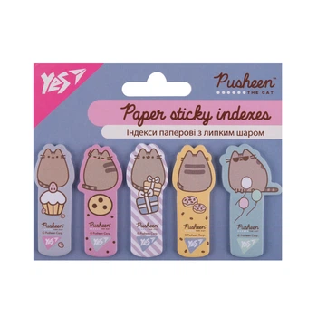 Стікер-закладки YES 55*22мм 5x20арк. 170438 паперові, Pusheen /170438/