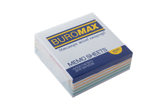 Папір для нотаток кольоровий BUROMAX 8*8*3см, до 330арк. склеєний "ВЕСЕЛКА" 2232 (72) /BM.2232/