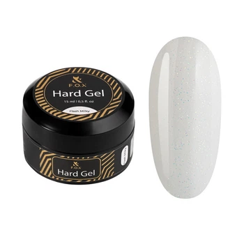 Гель F.O.X строительный жидкий Hard Gel Flash Milky молочный с блестками 15 мл