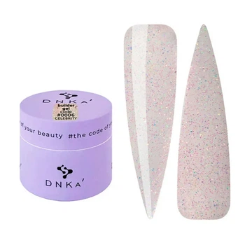 Гель для моделирования DNKa Builder Gel 0006 Celebrity полупрозрачный розовый с шиммером 15 мл