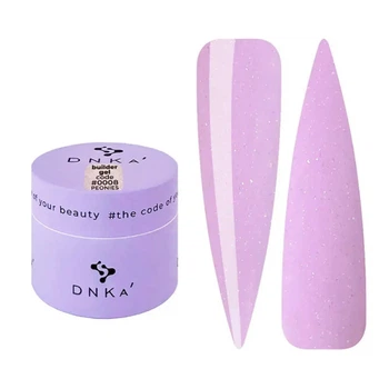 Гель для моделирования DNKa Builder Gel 0008 Peonies лиловый с шиммером 15 мл