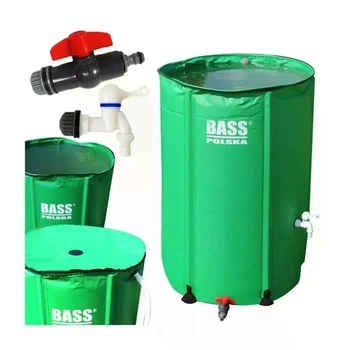 Бочка для дощової води 390 л BASS Polska з кришкою і кранами