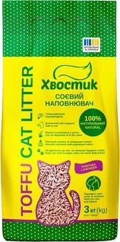 Наповнювач для котячого туалету Хвостик соєвий з ароматом лаванди 3 кг (4820224502472)A