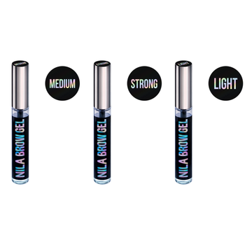 Набор гелей для фиксации бровей Nila Brow Gel LIGHT + MEDIUM + STRONG, 3 x 10 мл