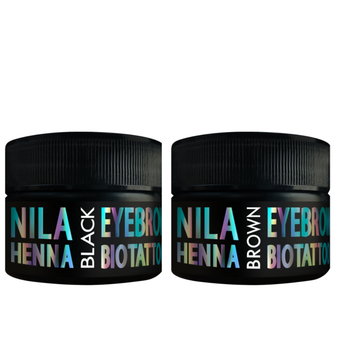Набір Nila Хна для брів та біотату Чорна (Black) 100г + Коричнева (Brown) 100г