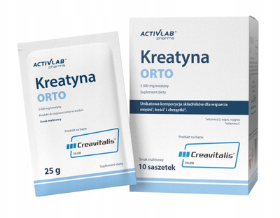 Suplement diety ActivLab Orto Kreatyna o smaku malinowym 10 saszetek (5903260906837)