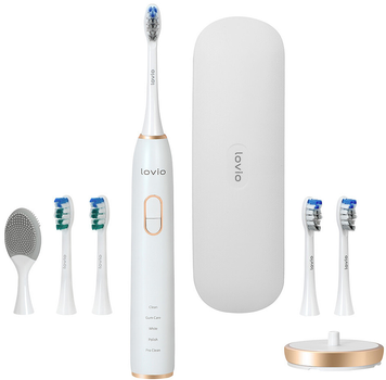Електрична зубна щітка Lovio SonicProtect Pro Біла + Brush Heads + TC (LVTB124WH)