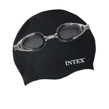 Набір 2 в 1 для плавання Intex 55649 (окуляри: універсальні 55685, обхват голови ≈ 52-65 см, шапочка 55991)