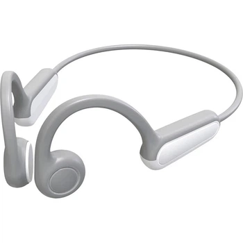 Кісткові навушники Langsdom BE-13 Pro Спортивні Bluetooth 5.4 навушники з кістковою провідністю Біло-сірий