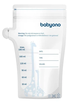 Мішечки для зберігання грудного молока BABYONO 1084, 30 шт, стерильні, з підвійним замком