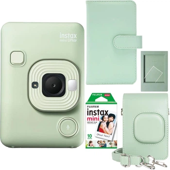 Набор камера моментальной печати Fujifilm Instax Mini LiPlay Green + чехол + фотоальбом 108 + фотопленка 10 шт + фоторамка