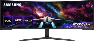 Монітор 57" Samsung Odyssey Neo G9 G95NC (LS57CG952NIXUA) Mini LED Quantum Dot / 1000R VA / Dual UHD / 240Hz / 1 ms / DisplayHDR 1000 / FreeSync Premium Pro
