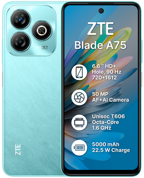 Мобільний телефон ZTE Blade A75 4/128GB Aqua Green (Z2359/GN)