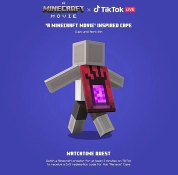 Плащ Minecraft Menace Cape - TikTok (Ключ активації Java & Bedrock Edition)