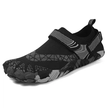 Обувь для пляжа и кораллов аквашузы Diving shoes черные с двумя липучками 36 ( 23,2 см ) 319