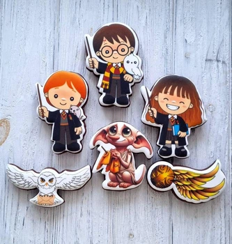 Топер Гаррі Поттер, набір пряничні топери Harry Potter, Герміона, Рон, снітч, Доббі, Гедвіга (можна змінювати героїв, кількість)