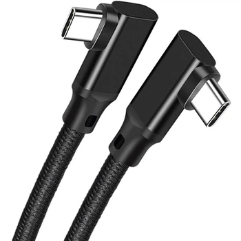 Кабель Type-C – Type-C 3.2 gen2 e-marker PD 100W подвійний кутовий 90 градусів 2 м Чорний (TC100W-D90-2)