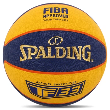 Баскетбольный мяч №6 SPALDING TF 33 GOLD Композитная кожа для зала для улицы сине-желтый 76862Z
