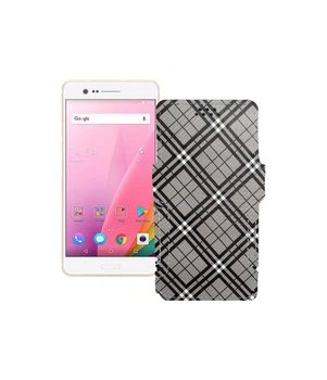 Чохол-книжка з екошкіри для телефону Sharp Z3 Клітинки
