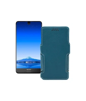 Чохол-книжка з екошкіри на телефон Sharp Aquos S2 (C10) Тм. Бірюзовий