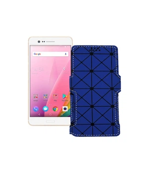 Чохол-книжка з екошкіри для телефону Sharp Z3 Синій ромб
