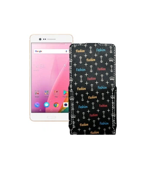 Чохол-флип з екошкіри для телефону Sharp Z3 Фешн чорний