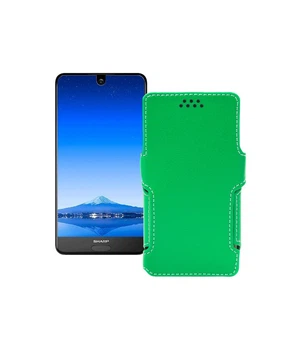 Чохол-книжка з екошкіри для телефону Sharp Aquos S2 (C10) Зелений
