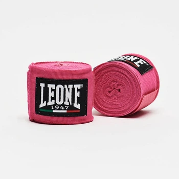 Боксерские бинты Leone хлопковые эластичные 3,5 м розовые 2 шт. (657760)