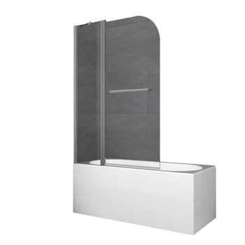 Шторки стеклянные на ванну Koer SR BS04-95x140-TR-07 прозрачное стекло 6мм, графит (KR5404)