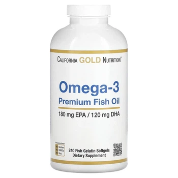 Рыбий жир премиум, Omega-3, Premium Fish Oil, California Gold Nutrition, 240 капсул