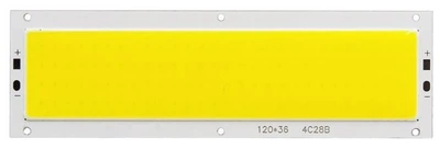 Сверхяркая светодиодная COB панель 120х36мм 12-16w 12v теплый белый 2800-3000K