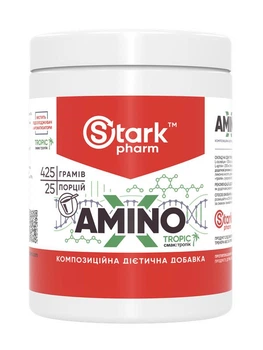Комплекс аминокислот Stark Pharm Amino-X, BCAA, цитруллин малат, аргинин, бета-аланин, глицин, таурин 425 грамм тропик (23702)