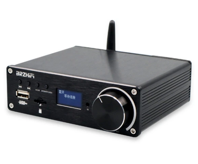 Усилитель двухканальный BRZHIFI Audio C40 Hi-Fi 130x2 Вт на базе TPA3250 и ЦАП ES9023 - поддержка Bluetooth и пульта управления Цвет Чёрный