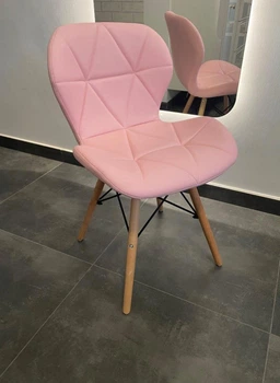 Вишукані стільці еко шкіра рожевий колір LAGO Chair Pink
