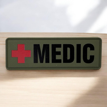Патч шеврон MEDIC Медик олива на липучці пвх