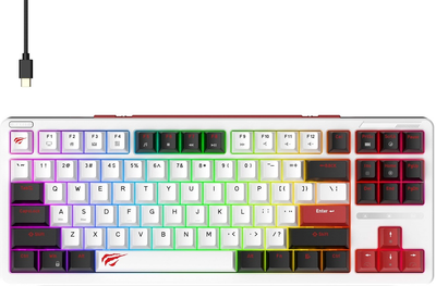 Клавіатура дротова Havit KB902L USB White/Black (6939119026349)