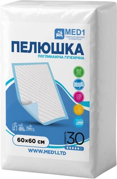 Пеленки гигиенические поглощающие одноразовые MED1 MED1-WC03 60x60 см 30 шт (MED1-WC03606030)